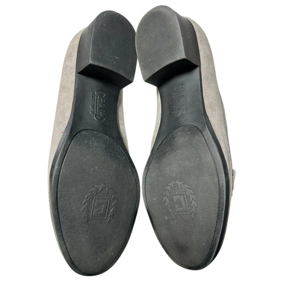 Chaps Percy Gray Fabric Slip On Shoes 1.5‎ in heel Women's Size 8.5